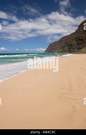 Polihale Beach Park looking towards the Na Pali Coast Kauai Hawaii Stock Photo