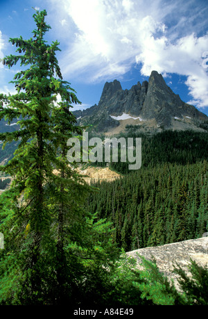 Liberty Bell group from Washington Pass Overlook North Cascades Washington Stock Photo