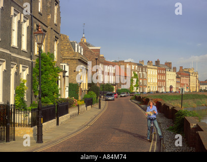 Georgian houses along North Brink in Wisbech Cambridgeshire England UK Stock Photo