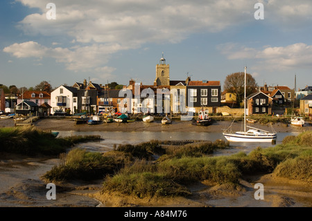 Waterfront and salt marshes at Wivenhoe near Colchester on River Colne Essex England UK Stock Photo