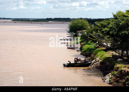 The Apure River at Bruzual in Barinas state, Venezuela. To the east the river joins the Orinoco Stock Photo