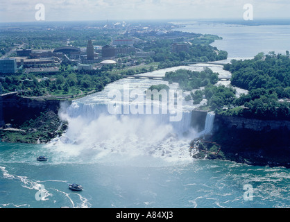 United States of America. New York State. Niagara Falls. American Falls. Aerial view. Stock Photo
