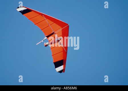 Hang gliding. Hang glider flight. Stock Photo