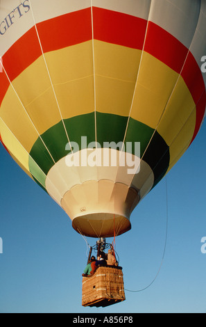 Hot air ballooning. Hot air balloon in flight. Stock Photo