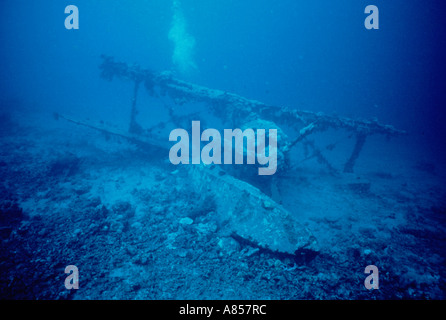 Papua New Guinea. World War 2 underwater memorial. Stock Photo