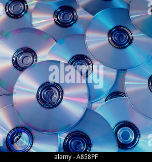 Still-life pile of DVD discs. Stock Photo