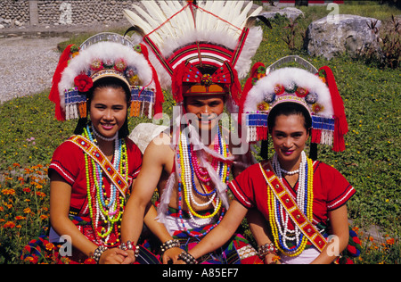 Dancers of Ali Shan tribe in Hwalien Taiwan  Stock Photo