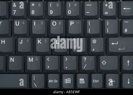 Close Up of a Laptop Computer Keyboard Stock Photo