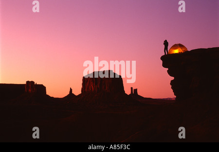 Camper in Monument Valley Arizona Stock Photo