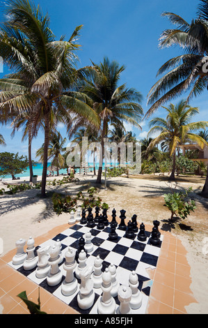 Giant Chess Set at the Hotel Gran Caribe Club Kawama, Varadero, Cuba, Caribbean Stock Photo