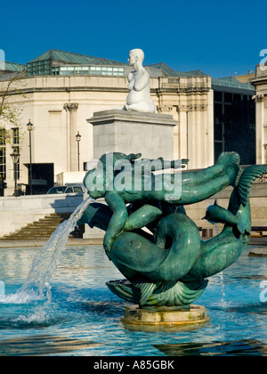 Sculpture Alison Lapper Pregnant seen across Trafalgar Square London England Great Britain UK O Ivanchenko Stock Photo