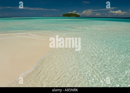 Tropical beach near Kri Island, Raja Ampat, Indonesia. Stock Photo