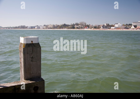 View from pier to the beach of groemitz, germany Stock Photo