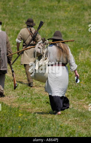 Reenactment of the Ruddles Station Massacre in Kentucky Stock Photo