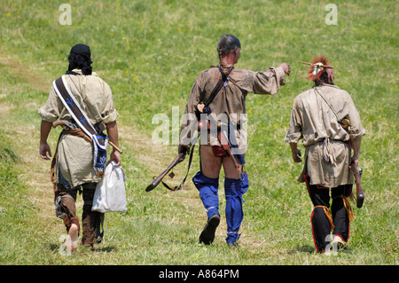 Reenactment of the Ruddles Station Massacre in Kentucky Stock Photo