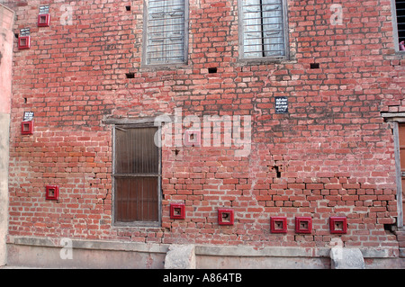 Bullet holes on walls of Jalianwala Baug , Amritsar , Punjab , India Stock Photo
