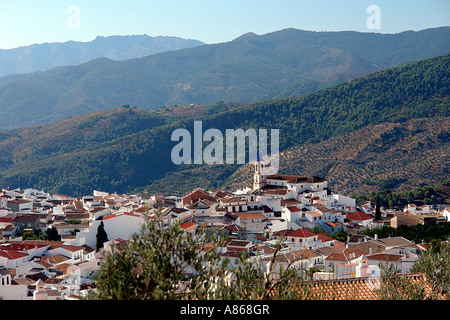 White village of Yunquera in the Sierra de la Nieves Andalucia Spain Stock Photo