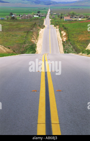 Rolling country road in Kern County, California Stock Photo