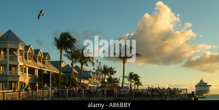 Mallory Square at sunset during the sunset celebration Key West Stock Photo