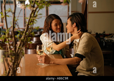 Young couple, side view Stock Photo