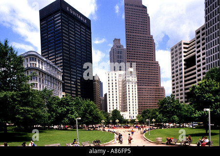 Atlanta Georgia United States of America town USA Woodruff Park downtown skyline Atlanta Georgia Stock Photo