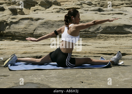 View of a woman exercising. Stock Photo