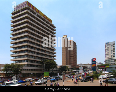 One of the main streets of Kampala capital city of Uganda East Africa Stock Photo