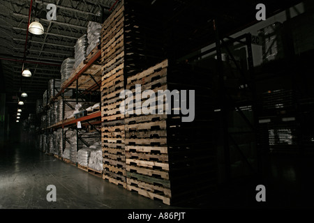 View of a well stocked warehouse. Stock Photo