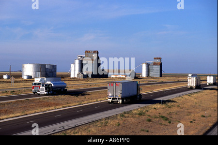 Texas United States USA Routte 66 National Highway Trucks Cars Stock Photo