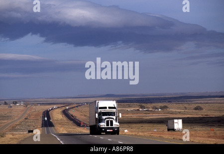 United States USA Routte 66 National Highway Trucks Cars Oklahoma Stock Photo