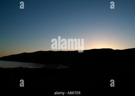 Evening Sunset Loch na Keal Isle of Mull Inner Hebrides Scottish west Coast Stock Photo
