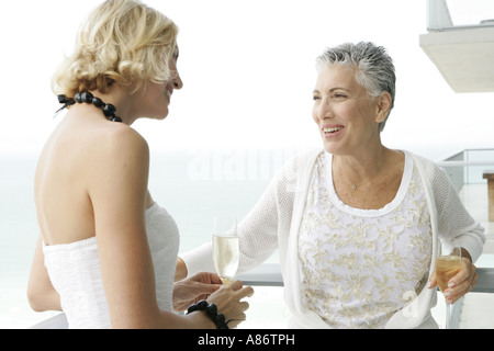 Two women talking Stock Photo