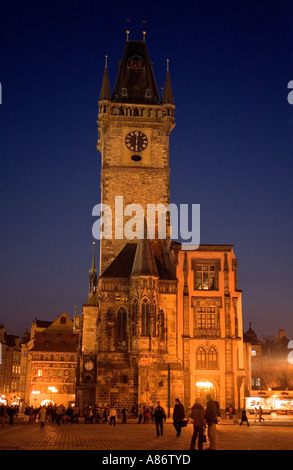 The magic of Old Town Square at Night. Prague Stock Photo