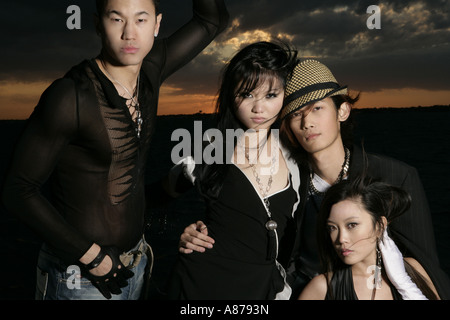 Portrait of two couples. Stock Photo