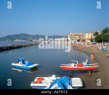 San Bartolomeo Beach, Diano Marina, Imperia Province, Liguria, Italian Riviera, Italy Stock Photo