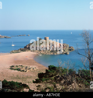 Ile au Guerdain (site of Janvrin's Tomb), Portelet Bay, Jersey, Channel Islands, United Kingdom Stock Photo