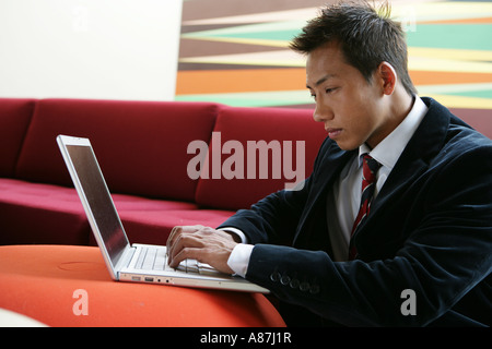 Side profile of a young businessman Stock Photo