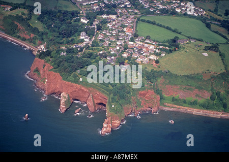 Devon Coastline Aerial View Stock Photo