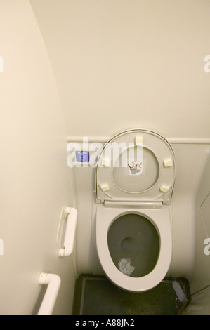 an airline toilet on a passenger jet Stock Photo