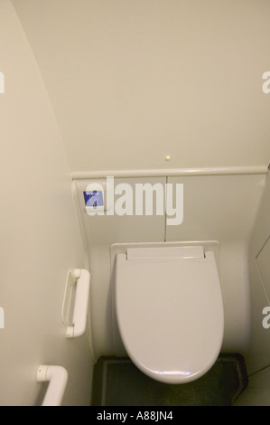 an airline toilet on a passenger jet Stock Photo