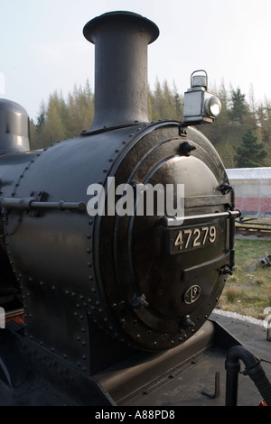 Close up of Steam locomotive on Embassy and Bolton Abbey Steam Railway Skipton Stock Photo