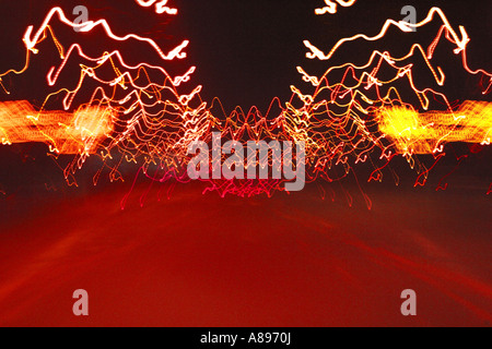 Soft focus blurred traffic lights Stock Photo