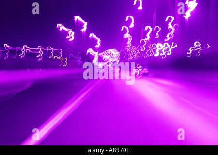Soft focus blurred traffic lights Stock Photo