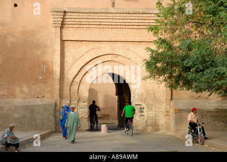 Oriental gate to kasbah quarter Saadian gate Taroudant Morocco Stock Photo