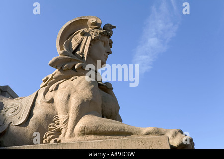 Sphinx at Mannheim water tower, Baden-Wuerttemberg, Germany Stock Photo