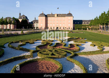 Castle Schwetzingen, view from the baroque garden grounds, Baden-Wuerttemberg, Germany Stock Photo