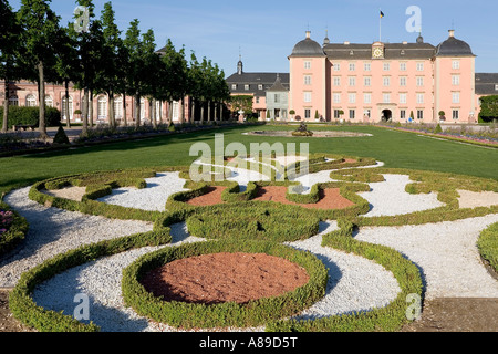 Castle Schwetzingen, view from the baroque garden grounds, Baden-Wuerttemberg, Germany Stock Photo