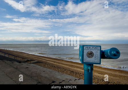 Coin operated binoculars on the promenade Sheerness Isle of Sheppey Stock Photo