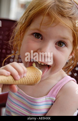 Child eating ice-cream Stock Photo