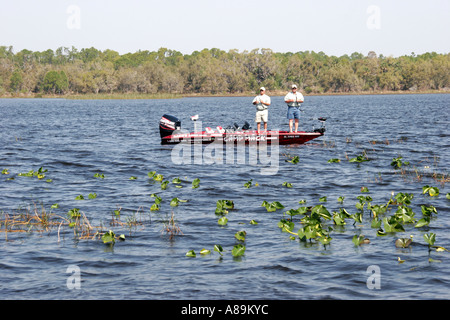 Florida,Polk County,Lake Kissimmee,Camp Mack's River Resort bass boat,fishing,FL060304136 Stock Photo